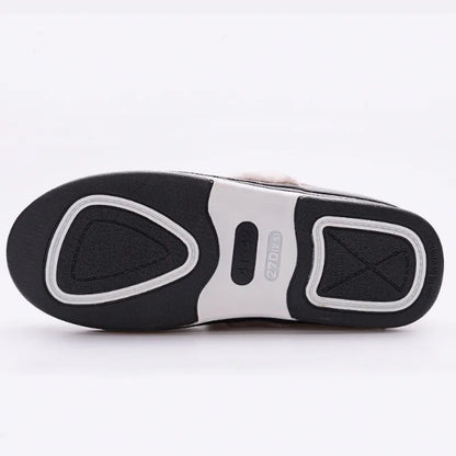 Unisex Waterproof Faux Leather Fluffy Casual Slides - Various Colors