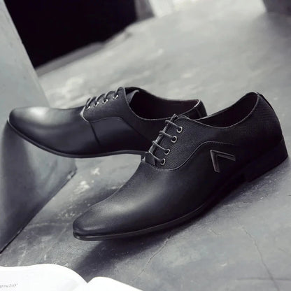 Lace-Up Men's Faux Leather Shoes