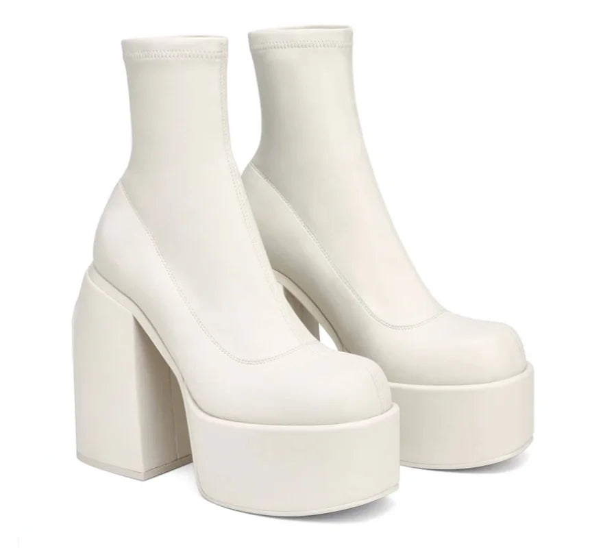 Chic Thick Sole Ankle Boots for Women