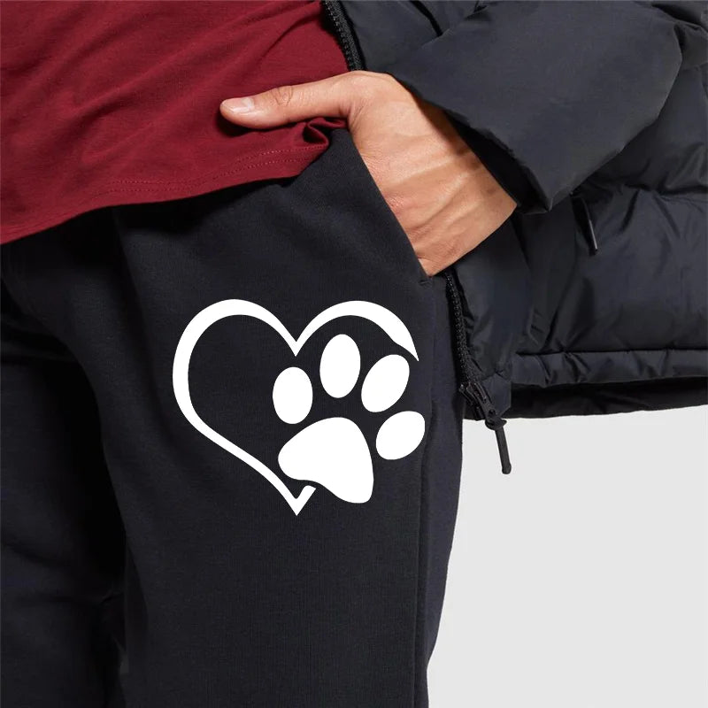 High-Quality Cotton Cat Paw Print Jogger Sweatpants for Women