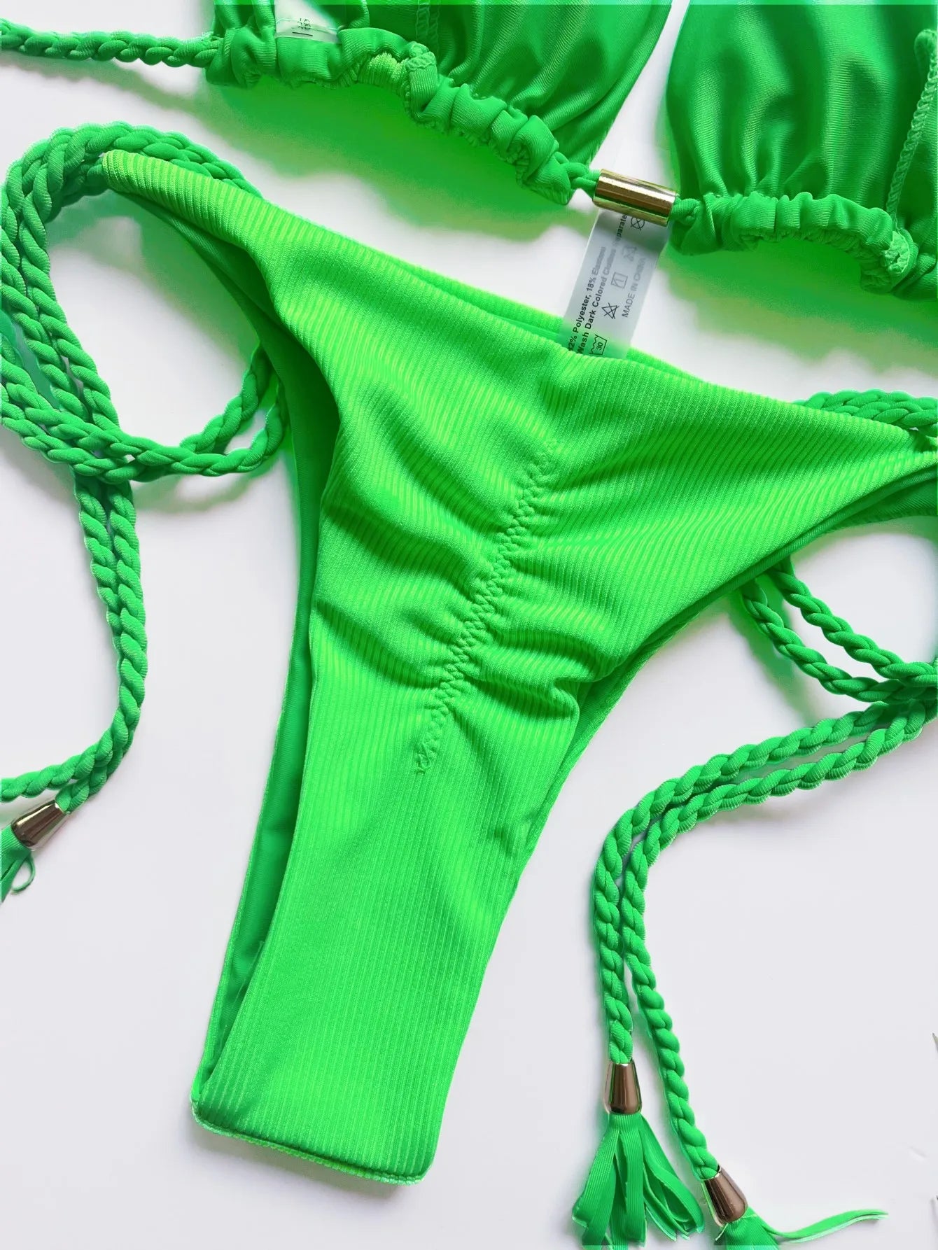 Emerald Green Two-Piece Triangle Bikini Set for Women