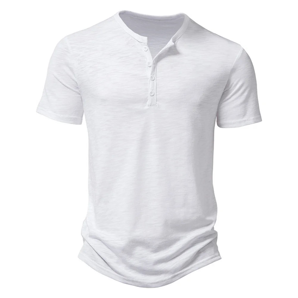 Men's Short Sleeve Polo T-Shirt with Collar and Buttons - Various Colors