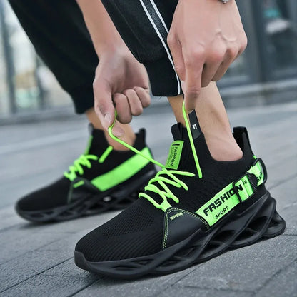 Men's Lightweight Fluorescent Running Sneakers - Breathable, Comfortable, Non-Slip-Various Colors