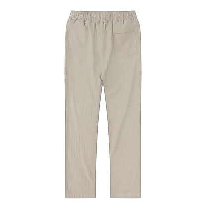 Men's Breathable Cotton Linen Trousers - Various Colors