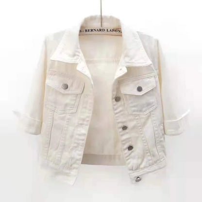 Womens Slim Fit Denim Jacket With Pockets - Various Colors