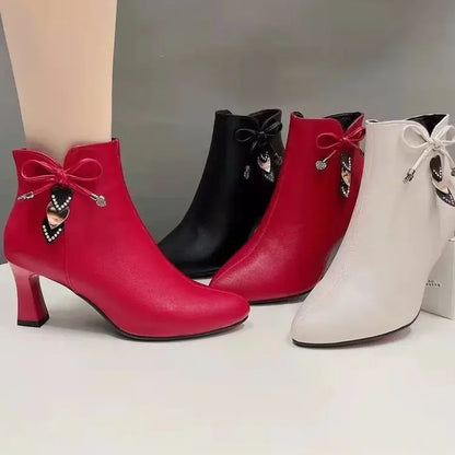 Women's Zip-Up Heeled Boots-Various Colors