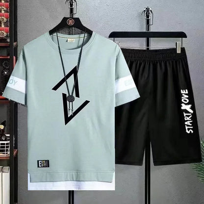 Men's Stylish Two-Piece T-Shirt and Shorts Set