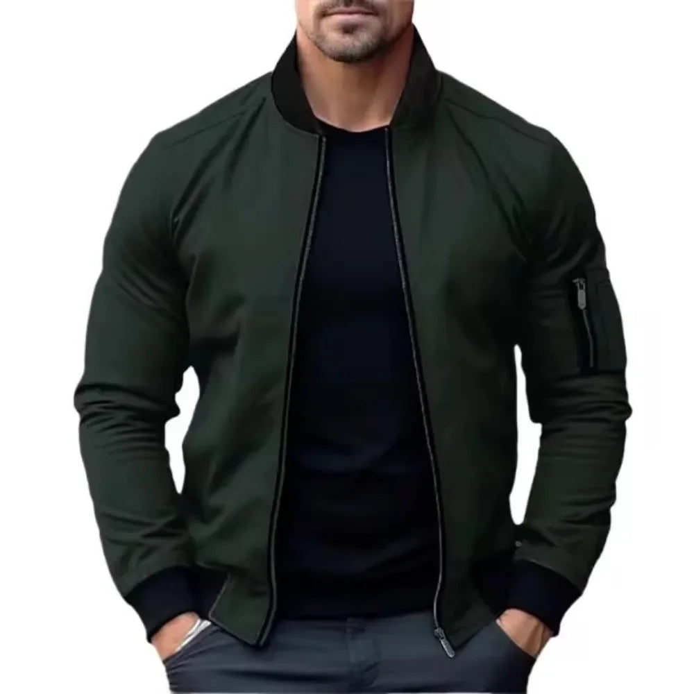 Men's Casual Fit Bomber Jacket - Various Colors