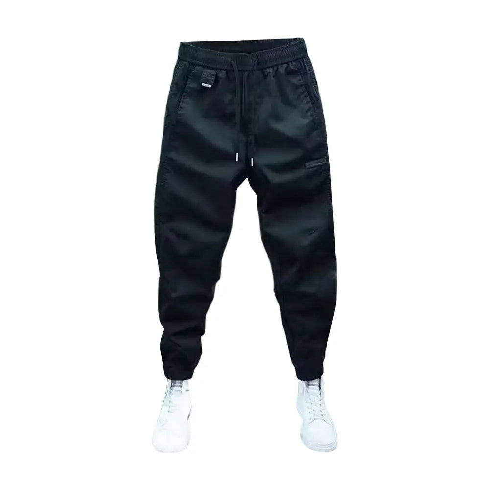 Men's Casual Cotton Cargo Joggers with Drawstring