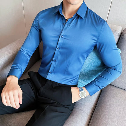 Men's Long Sleeve Slim Fit Shirt - Various Colors