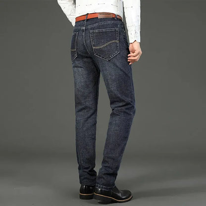 Men's Casual Straight Fit Stretch Denim Jeans - Various Colors