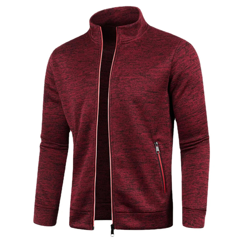 Men's Long Sleeve Zipper Knit Sweater Jacket - Various Colors