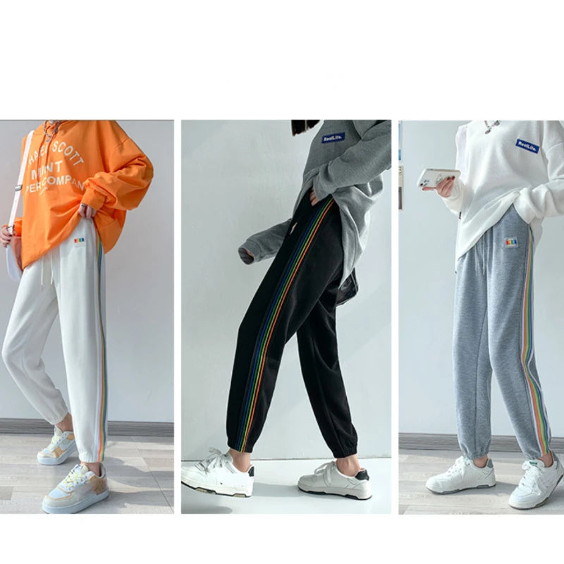 Rainbow High-Waist Joggers for Women - Various Colors