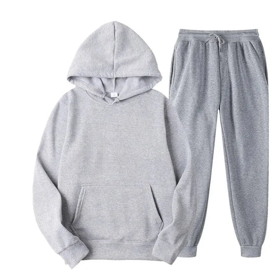 Men's Two-Piece Hoodie and Drawstring Jogger Set 