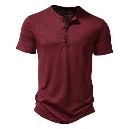 Men's Short Sleeve Polo T-Shirt with Collar and Buttons - Various Colors