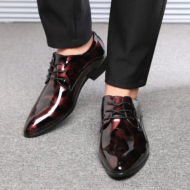 Classic Floral Lace-Up Shoes for Men - Luxury Retro Style