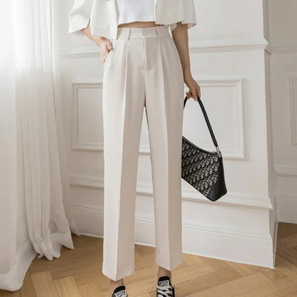 Casual Women's High Waist Harem Pants - Thin Nine-Point Trousers