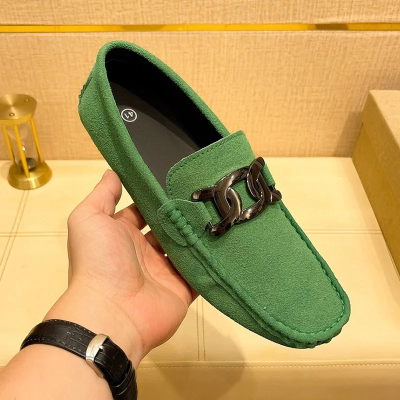 Men's Luxury Faux Suede Slip-On Shoes - Various Colors