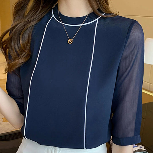 Women's  Short Sleeve Chiffon Blouse - Various Colors