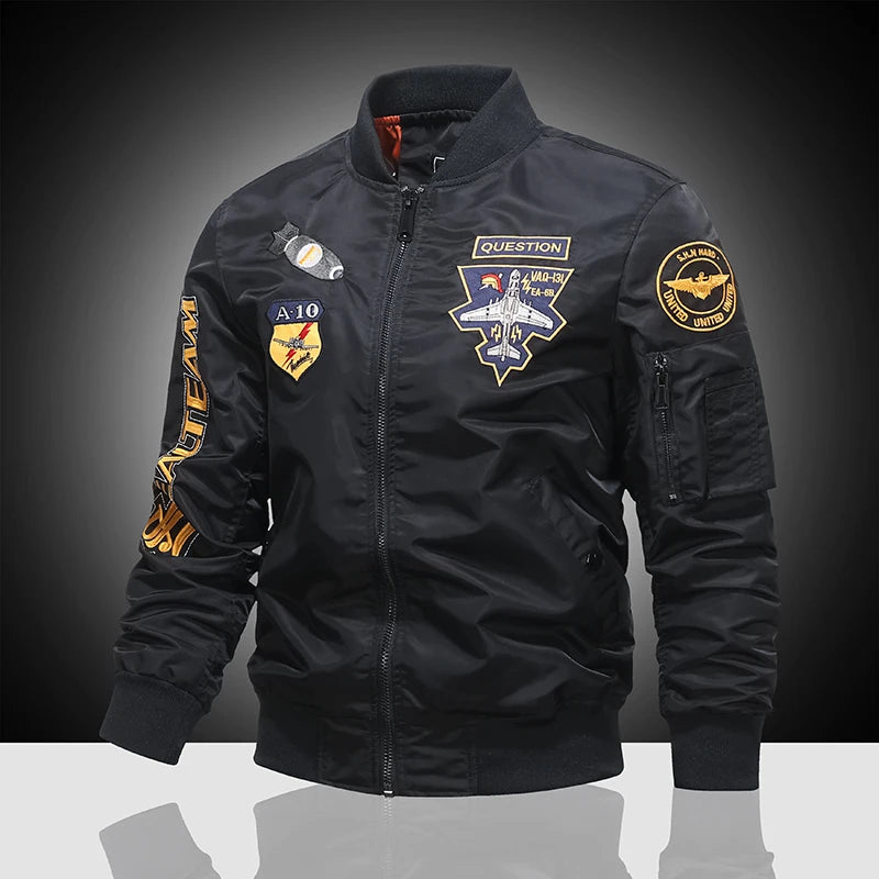 Men's Thick Fleece Air Force Pilot Bomber Jacket