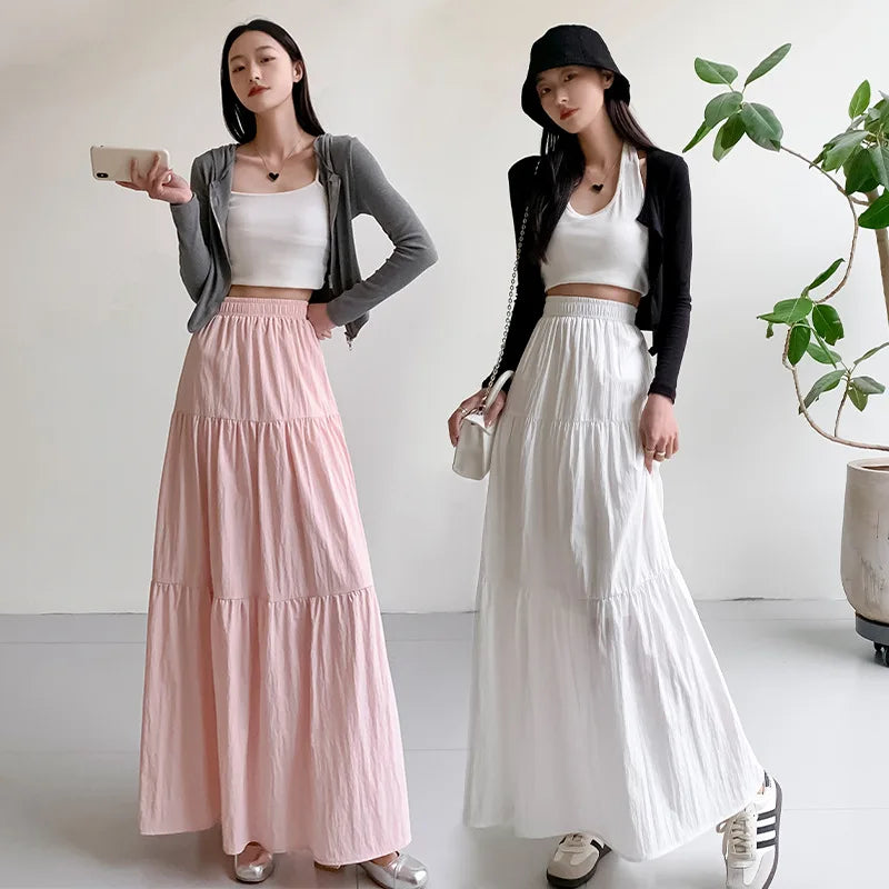 High-Waisted Long Skirts for Women  - Various Colors