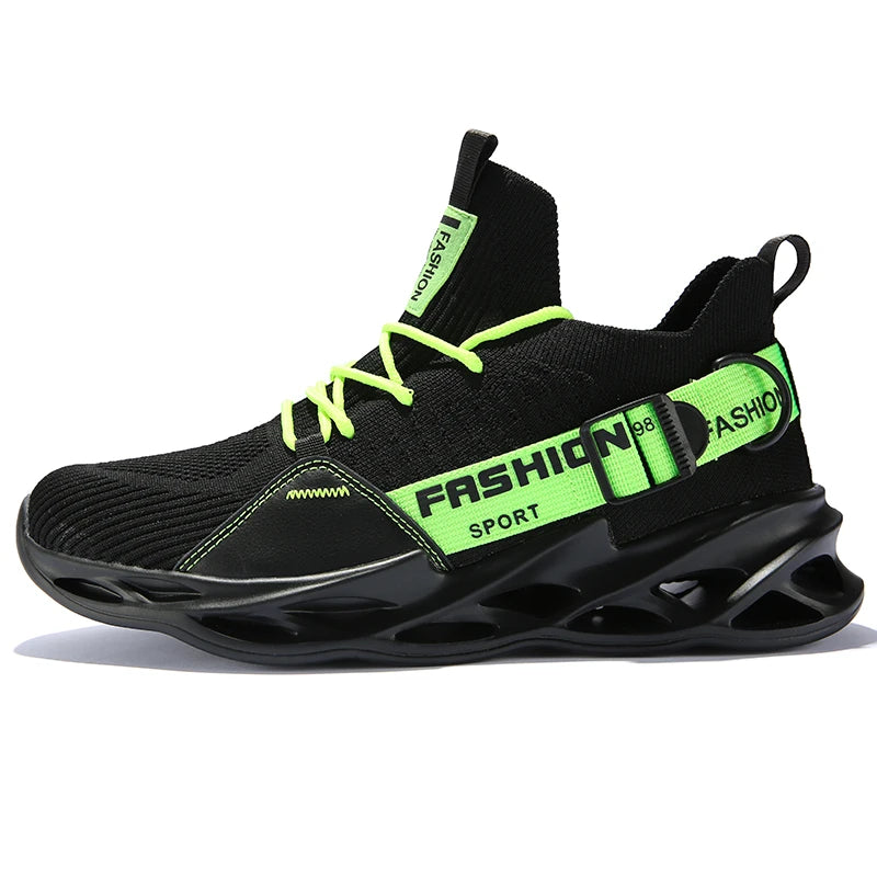 Men's Lightweight Fluorescent Running Sneakers - Breathable, Comfortable, Non-Slip-Various Colors