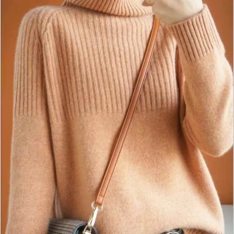 Women's Turtleneck Knit Pullover  - Various Colors