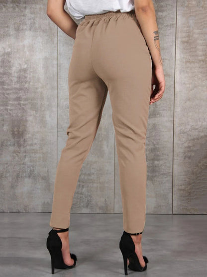 Women’s High-Waist Slim Chiffon Pants - Various Colors