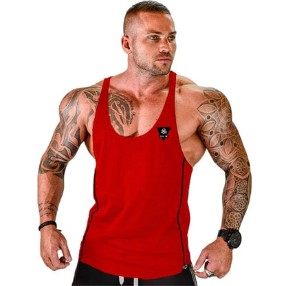 Men's Sleeveless Cotton Gym Tank Top - Various Colors