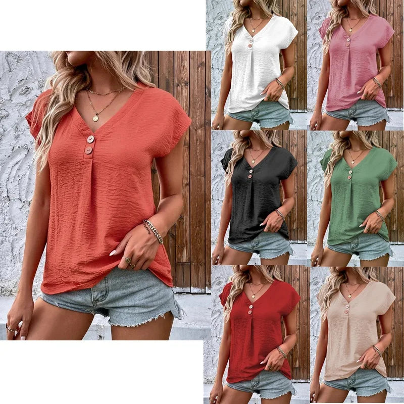 Loose-Fitting Casual Blouse for Women - Various Colors