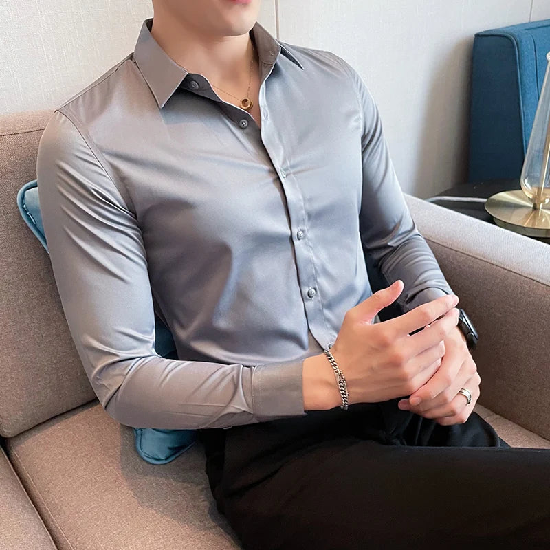 Men's Long Sleeve Slim Fit Shirt - Various Colors