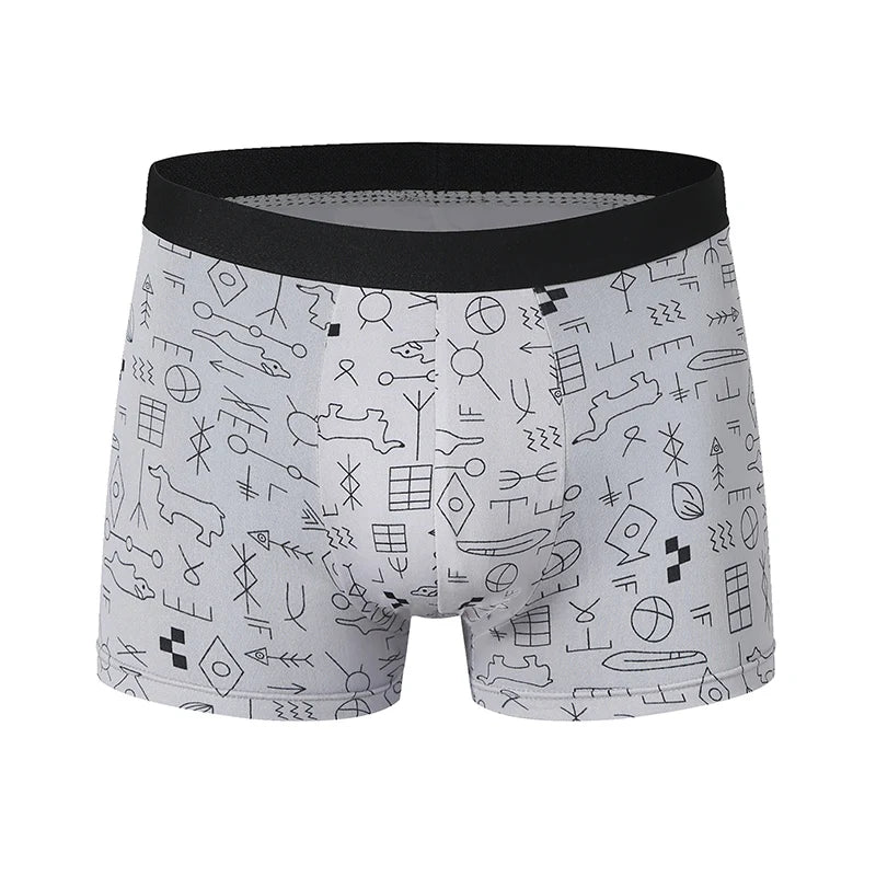 10-Pack Men's Assorted Fashion Print Hipster Briefs with Elastic Waistband