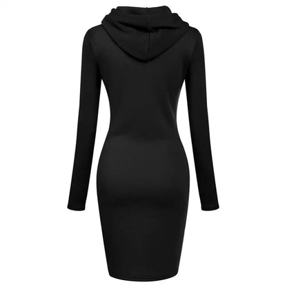 Chic Hooded Long Dress for Women - Various Colors