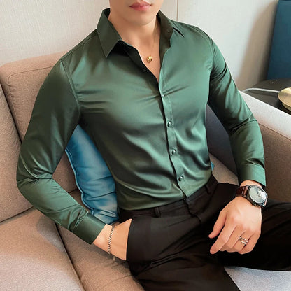 Men's Long Sleeve Slim Fit Shirt - Various Colors