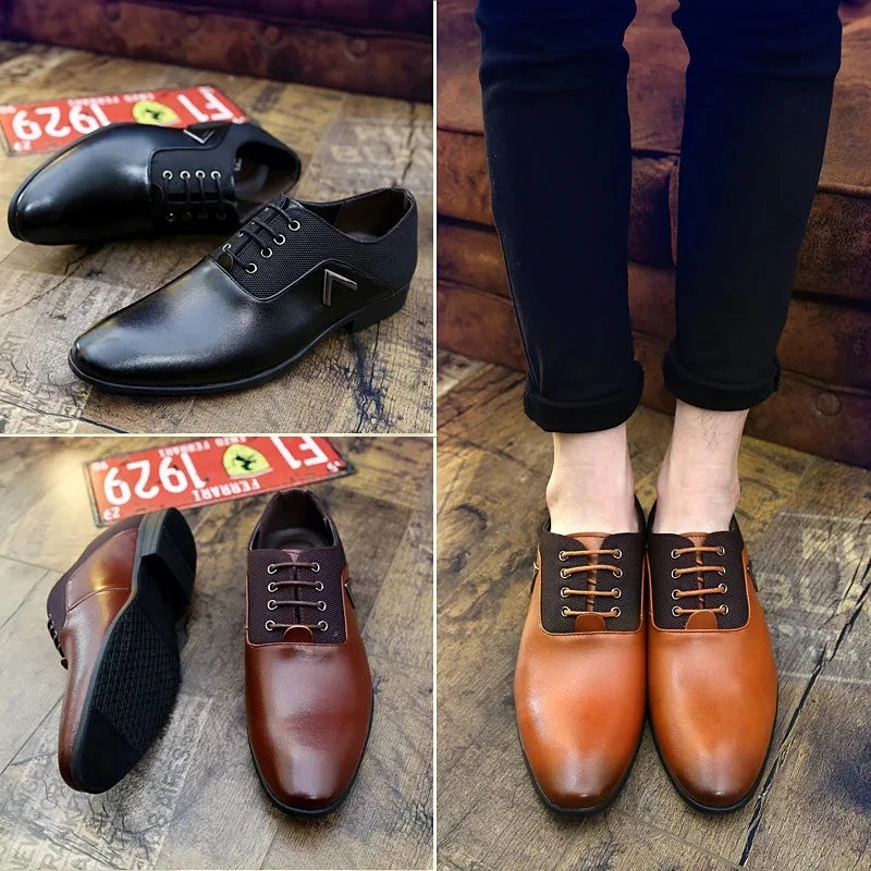 Lace-Up Men's Faux Leather Shoes