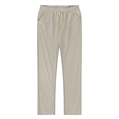 Men's Breathable Cotton Linen Trousers - Various Colors