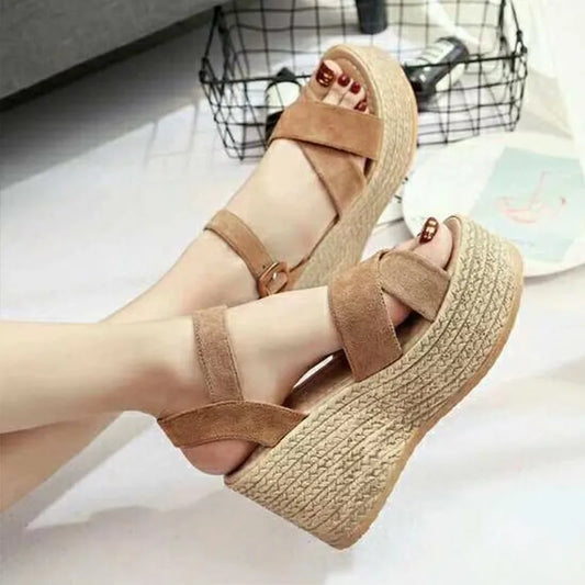 Women's Open-Toe Heeled Sandals with Fish Mouth Design