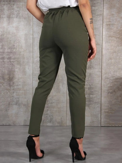 Women’s High-Waist Slim Chiffon Pants - Various Colors