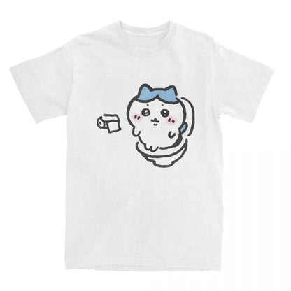 Chiikawa Toilet Time T-Shirt - Oversized Aesthetic Unisex Tee - 100% Cotton