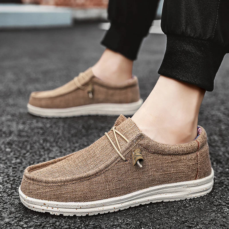 Men's Casual Canvas Slip-On Loafers - Breathable Flats