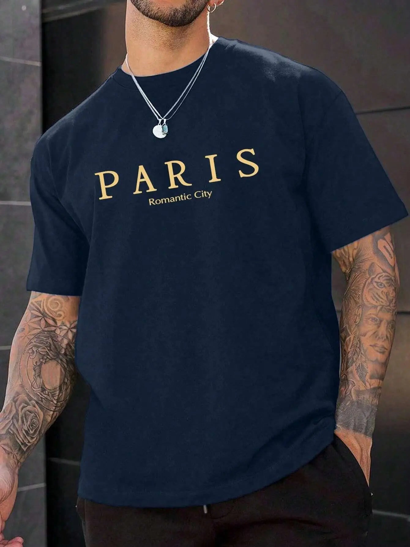 Paris Graphic Print Loose Fit T-Shirt For Men - Various Colors