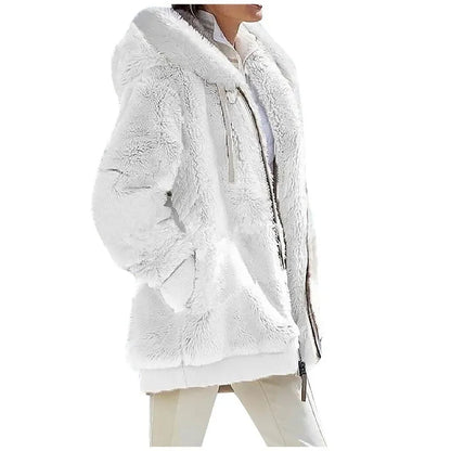 Womens  Fleece Lined Hooded Jacket - Various Colors