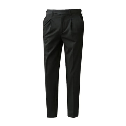 Slim Fit Ankle Trousers for Men - Formal Elastic Pants