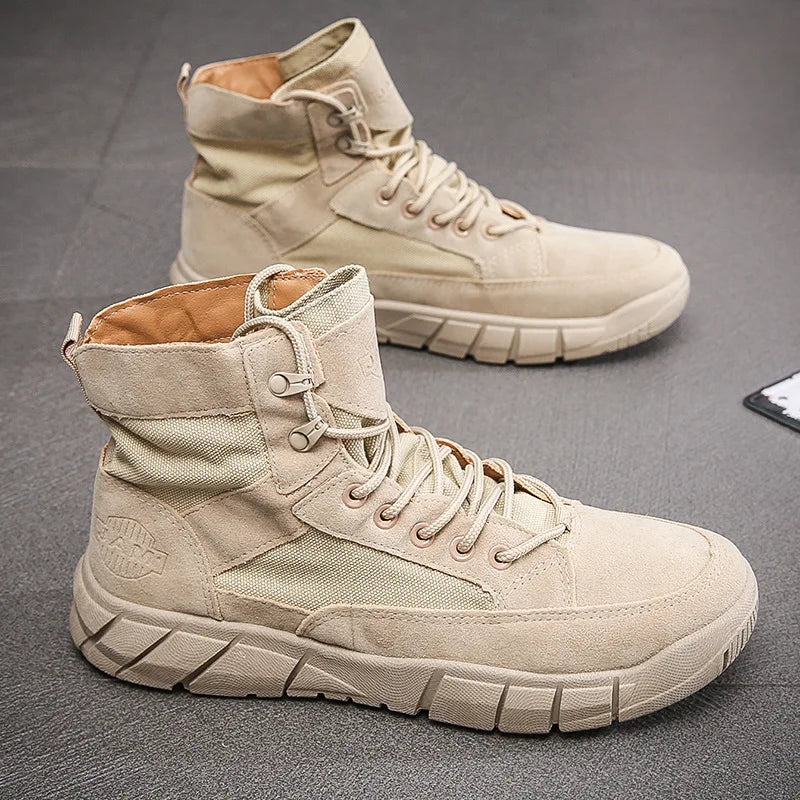 Men's High-Top Canvas Vulcanized Flat Sneakers