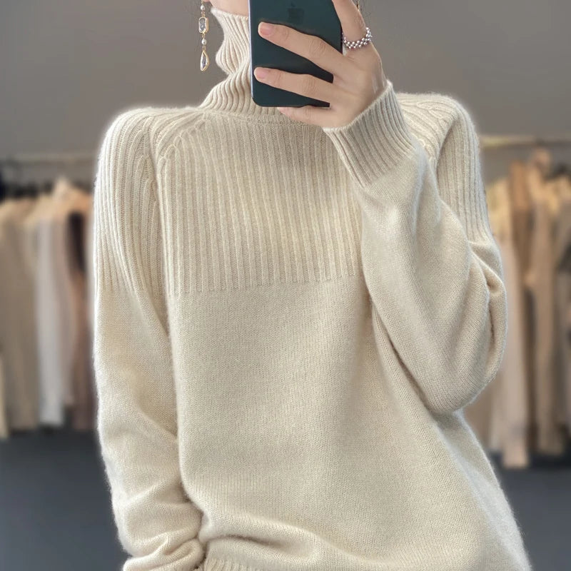 Women's Turtleneck Knit Pullover Sweater