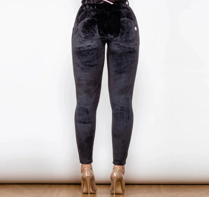 Elegant Velvet Women's Pants with High Elasticity