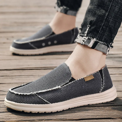 Men's Breathable Denim Canvas Slip-On Sneakers