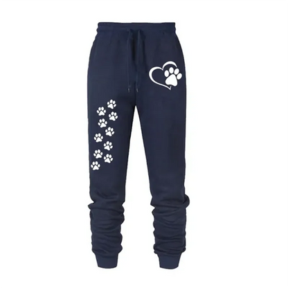 High-Quality Cotton Cat Paw Print Jogger Sweatpants for Women