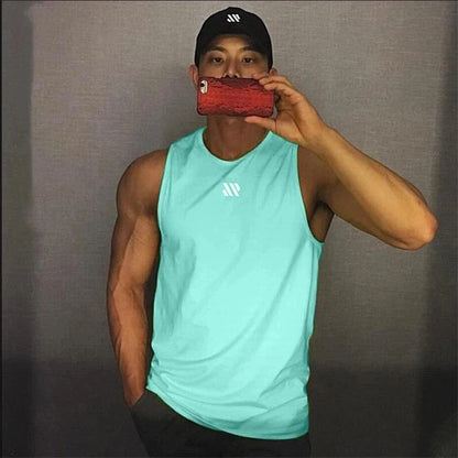 Men's Breathable Mesh Fitness Sleeveless Tank Top - Various Colors