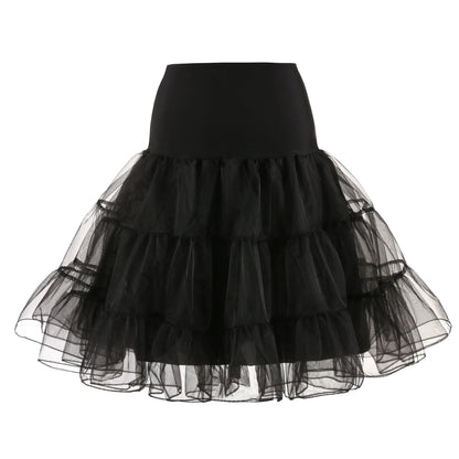 Women's Retro Tulle Petticoat Half Slip Tutu Underskirt - Various Colors